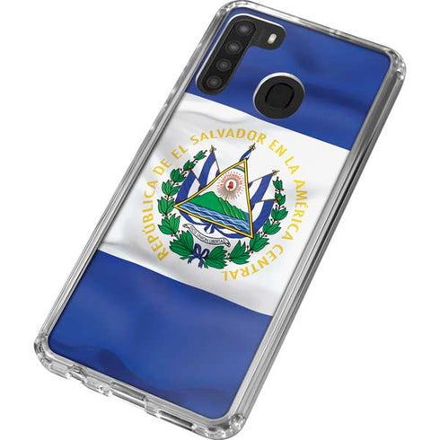 El Salvador Flag Galaxy A21 Clear Case